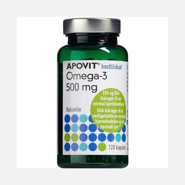 Apovit omega-3 kapsler 500 mg 120 stk